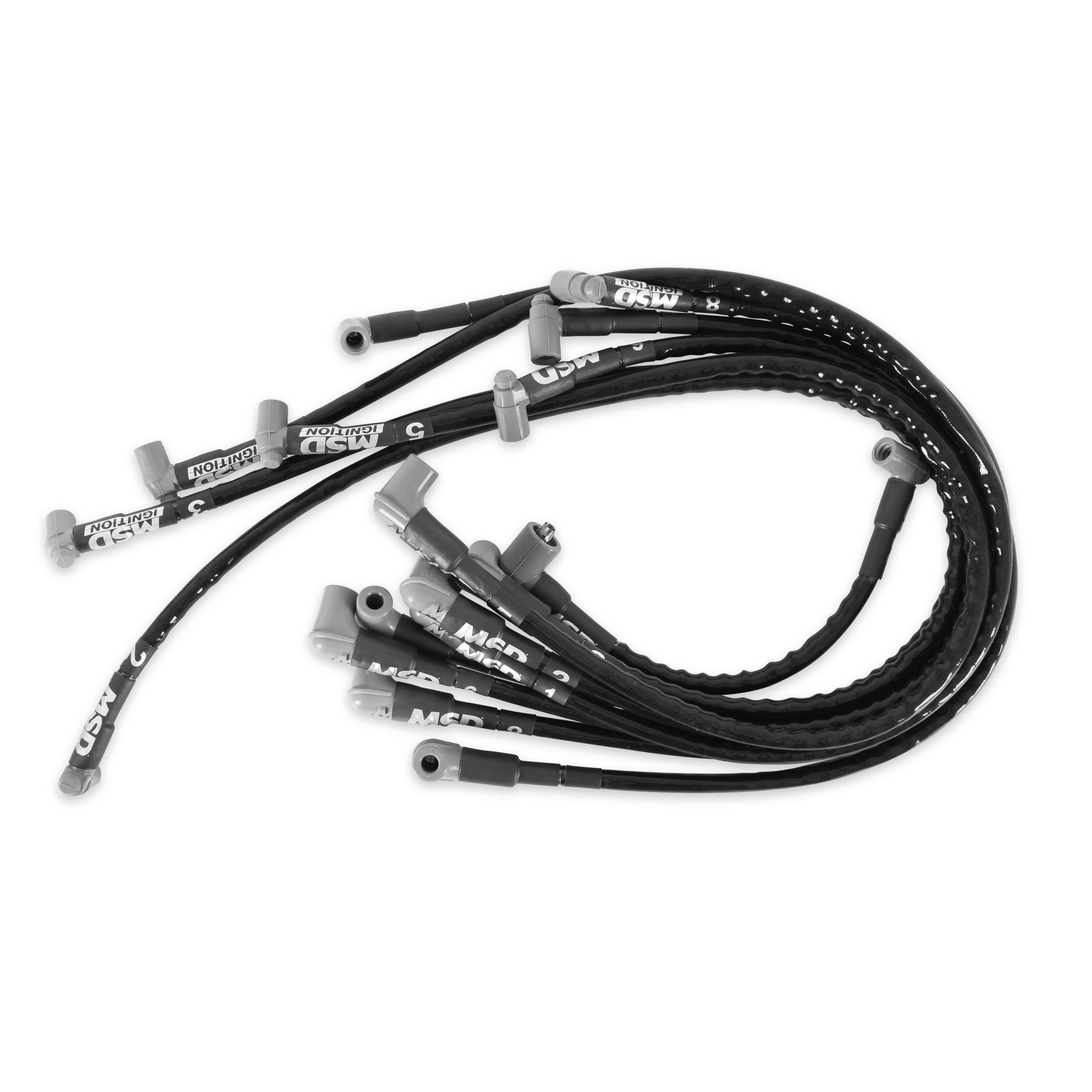 Sleeved Spark Plug Wires for SBC under exhaust, HEI - Photo - Primary Front