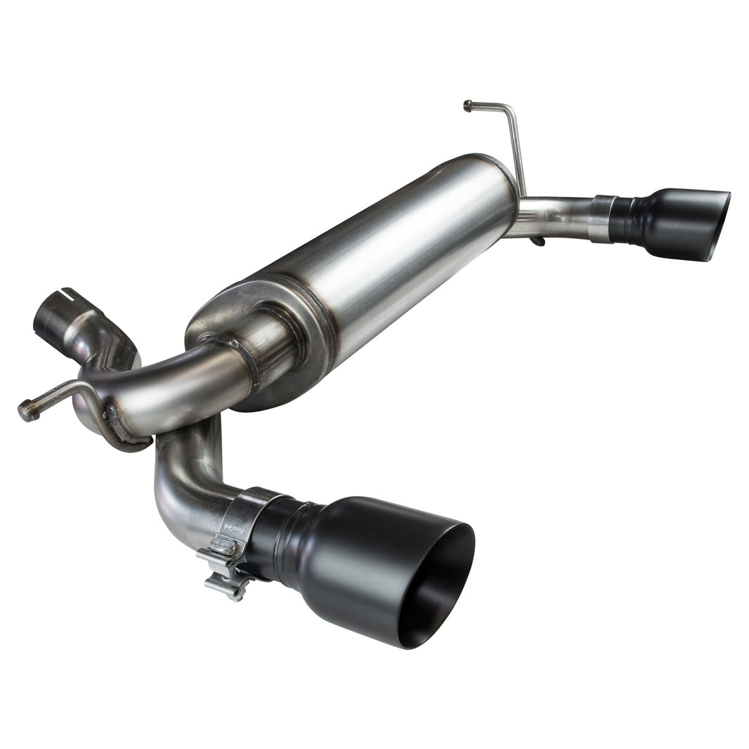 OEM x 2-1/2" Axle-Back Exhaust - 2-1/2" Axle-Back w/Black Tips. 2007-2018 Jeep Wrangler JK.
