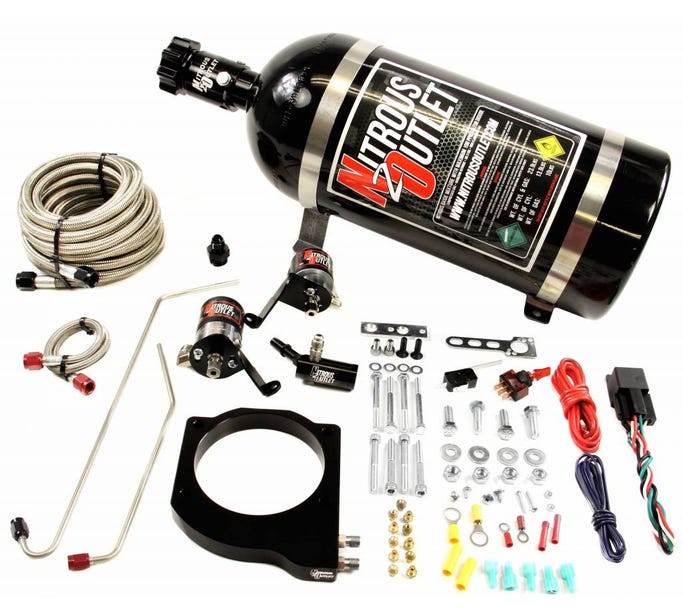 Nitrous Outlet 2016 GEN 6 Camaro W/ MSD Atomic Airforce Intake Hardline Plate System - 50-200HP - 15LB Bottle