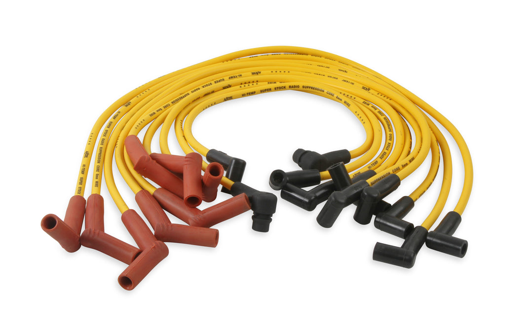Spark Plug Wire Set- 8mm-Custom with Graphite Core-HEI Stock Style Boots- Yellow