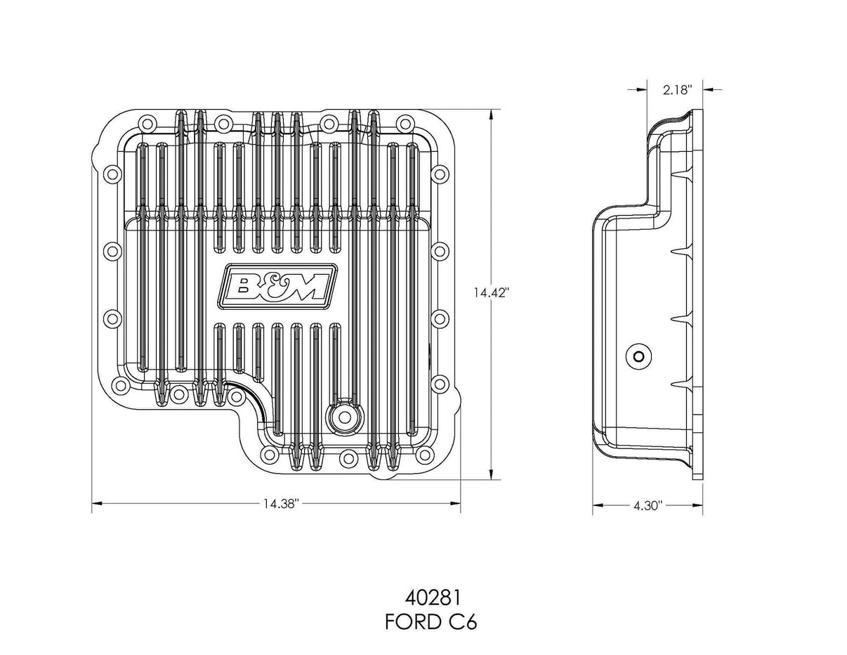 B&M Hi-Tek Deep Transmission Pan -  Ford C6 - Aluminum - Photo - out of package Right