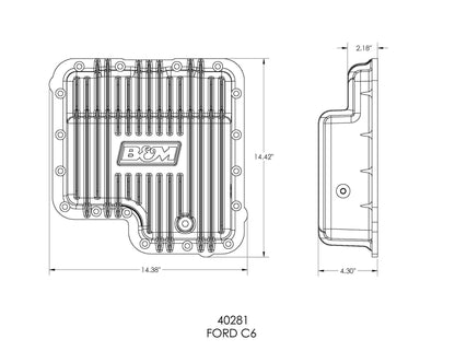 B&M Hi-Tek Deep Transmission Pan -  Ford C6 - Aluminum - Photo - out of package Right