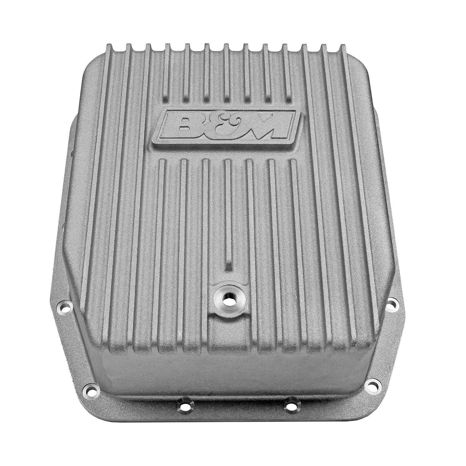 B&M Hi-Tek Deep Transmission Pan -  Aluminum - Photo - out of package Angle