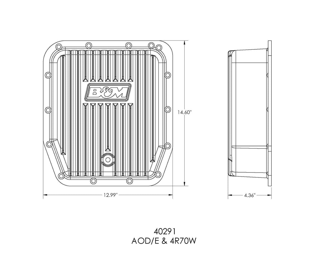 CAST DEEP PAN AOD/AODE/4R70W - B&M Hi-Tek Deep Transmission Pan -  Aluminum