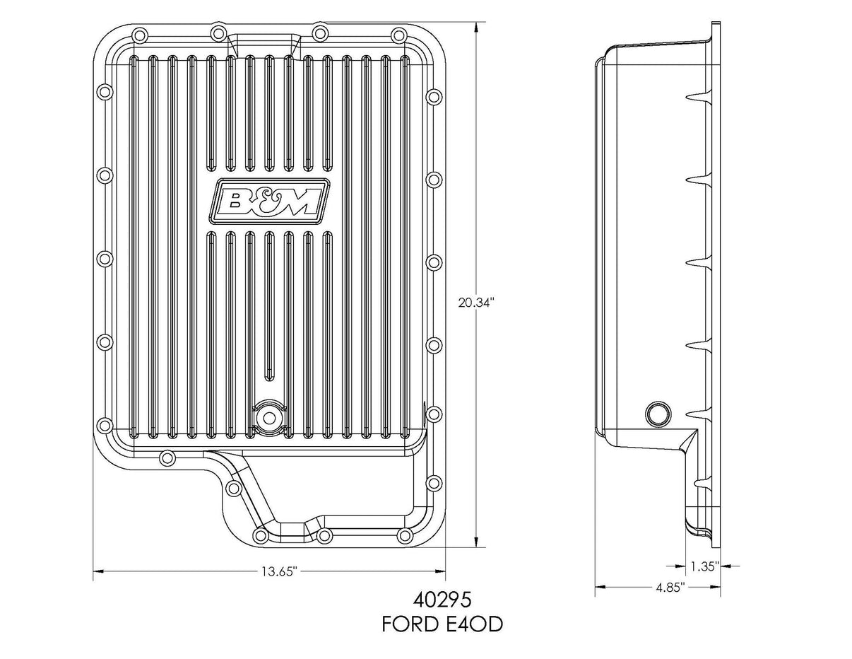B&M Hi-Tek Deep Transmission Pan -  Aluminum - Photo - out of package Right