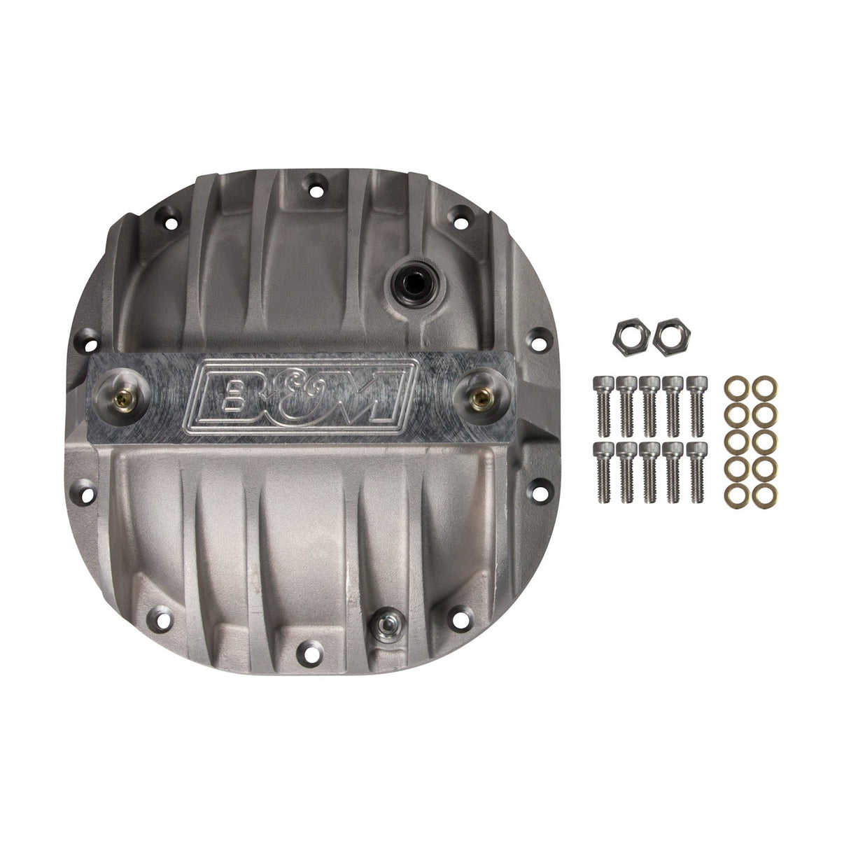 B&M Hi-Tek Aluminum Differential Cover for Ford 8.8-inch - Photo - out of package Left