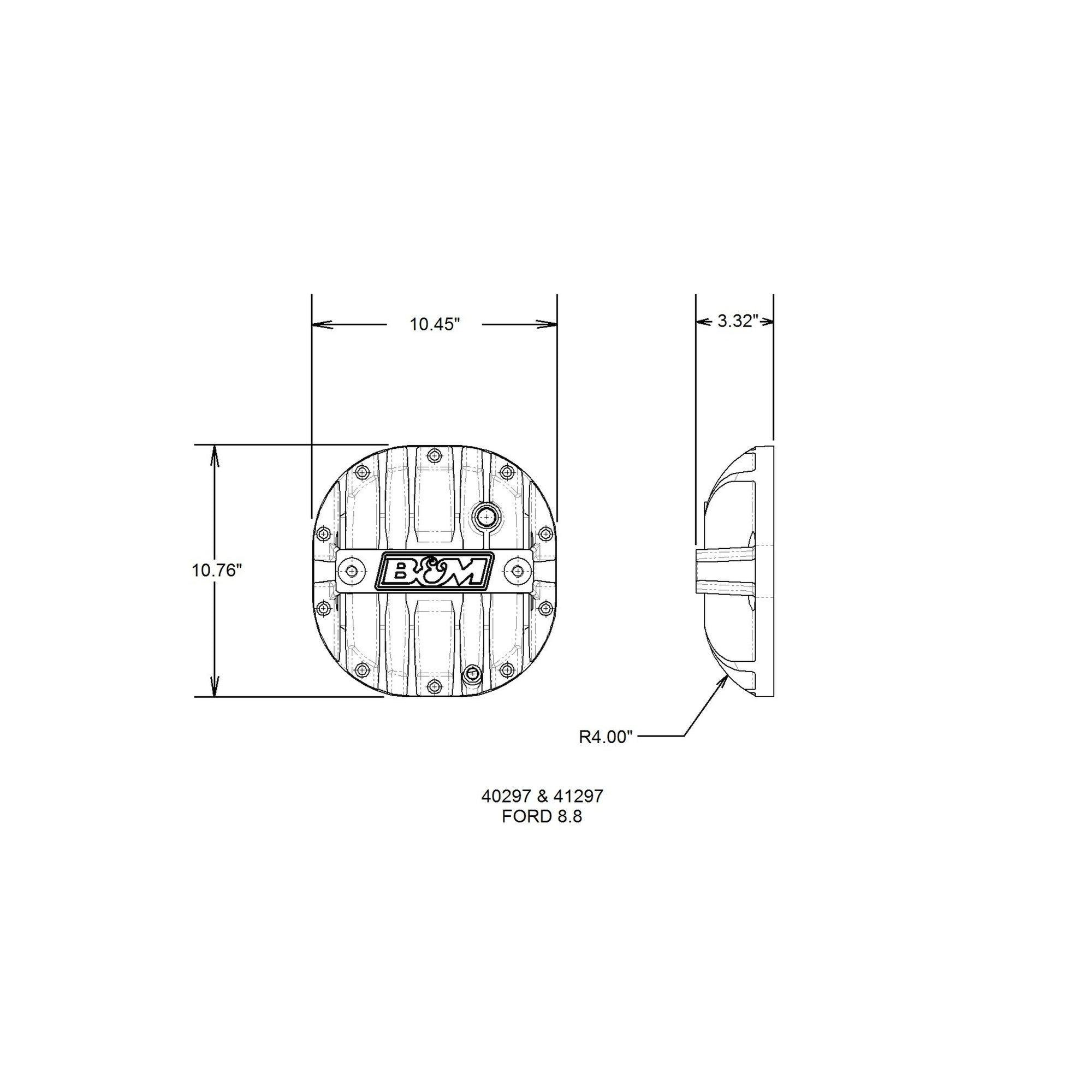 B&M Hi-Tek Aluminum Differential Cover for Ford 8.8-inch - Photo - out of package Back