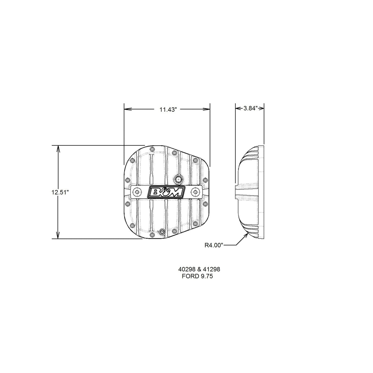 B&M Hi-Tek Aluminum Differential Cover for Ford 9.75-inch - Photo - out of package Back