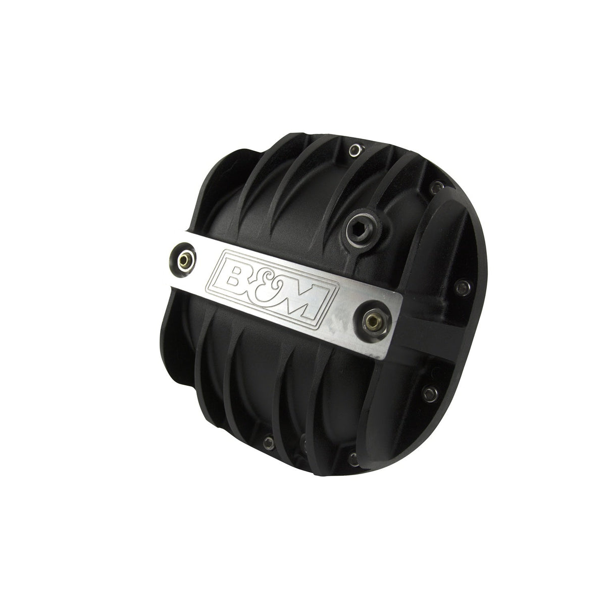 B&M Hi-Tek Aluminum Differential Cover for Ford 8.8-inch - Black - Photo - Primary Front
