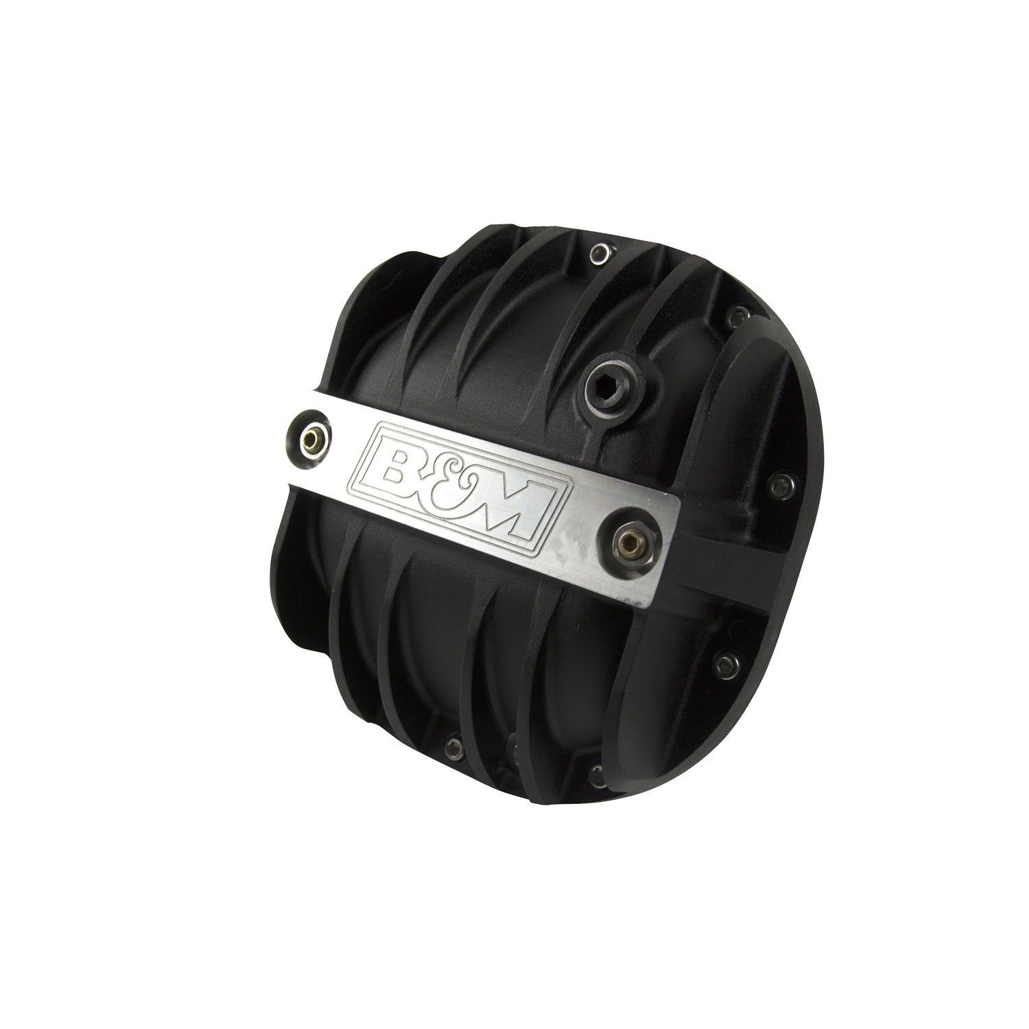 B&M Hi-Tek Aluminum Differential Cover for Ford 8.8-inch - Black - Photo - Primary Front