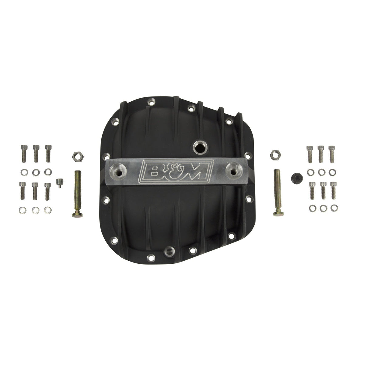 B&M Hi-Tek Aluminum Differential Cover for Ford 9.75-inch - Black - Photo - out of package Left
