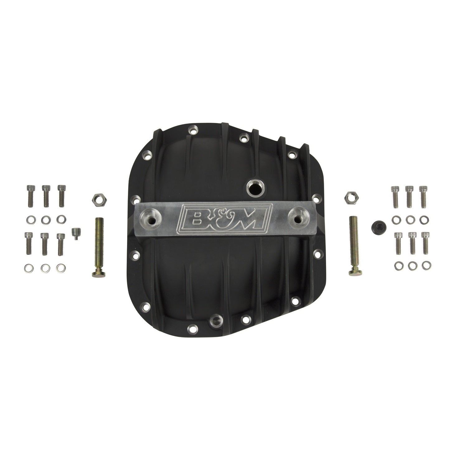B&M Hi-Tek Aluminum Differential Cover for Ford 9.75-inch - Black - Photo - out of package Left