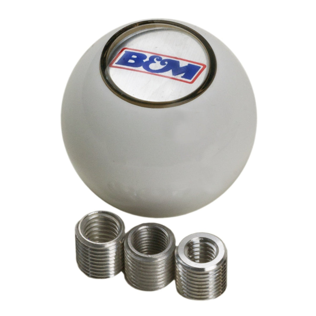 B&M White Shifter Knob - Photo - Primary Front