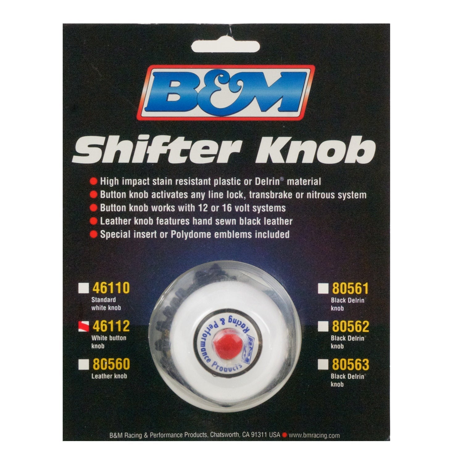 B&M Shift Knob with Momentary Switch - Photo - out of package Left