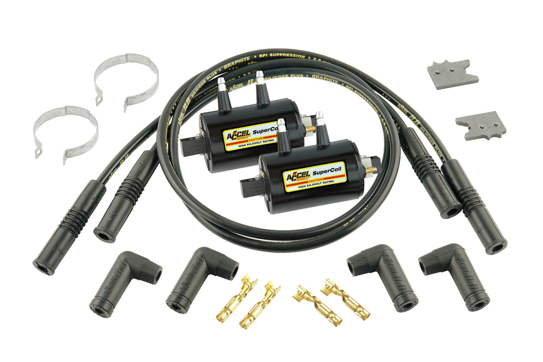 Kit de bobine d'allumage - Bobine universelle haute performance - 4 cylindres inductive
 - Résistance 3,0 ohms - Noir