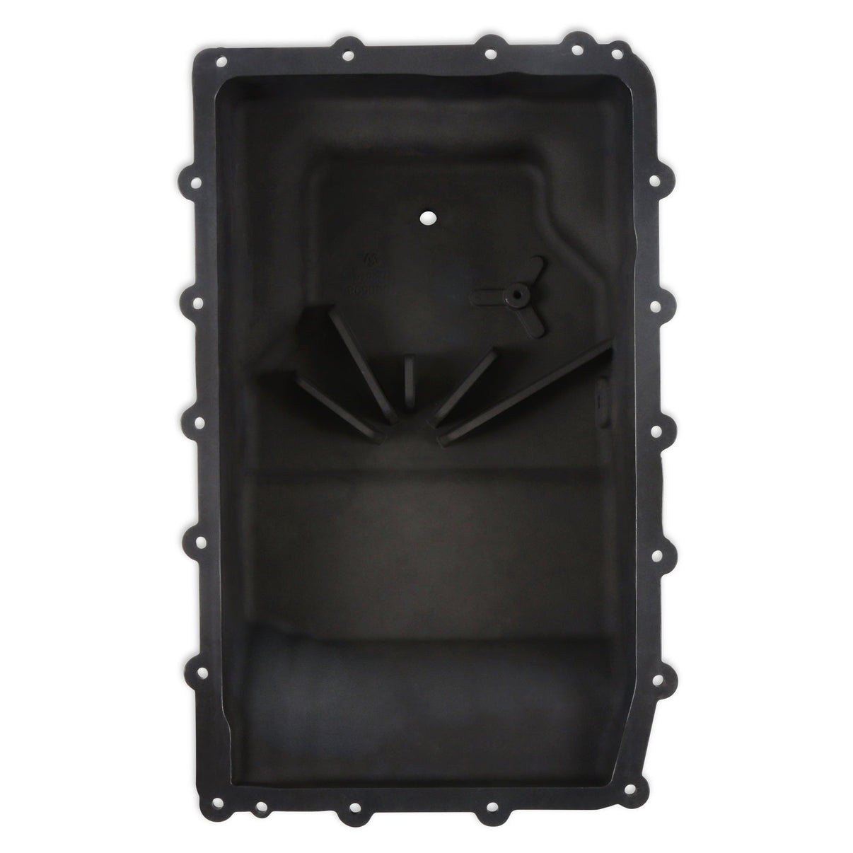 B&M Hi-Tek Heavy-Duty Deep Transmission Pan -  Ford 10R80 - Aluminum - Black - Photo - Close Up Back