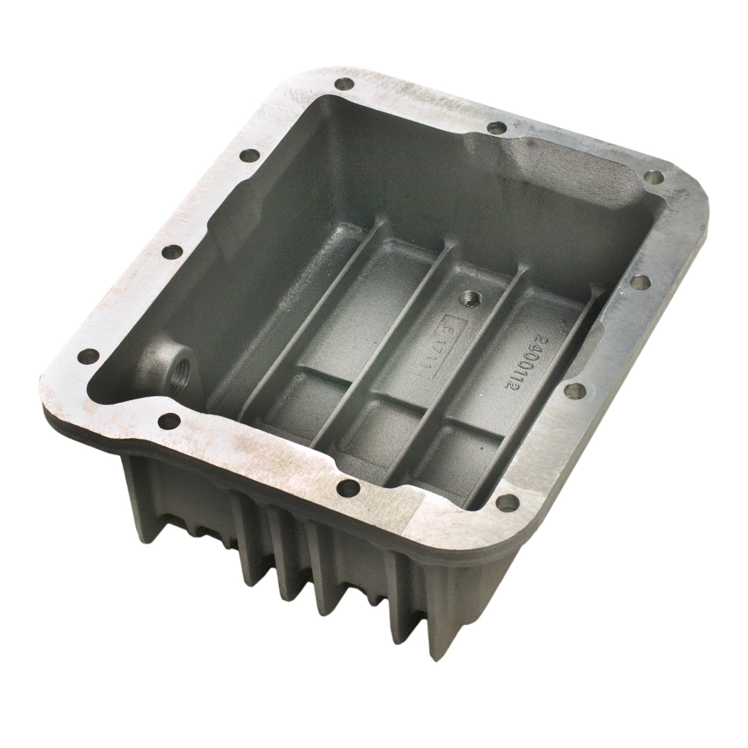 B&M Hi-Tek Deep Transmission Pan -  Aluminum - Photo - out of package Left