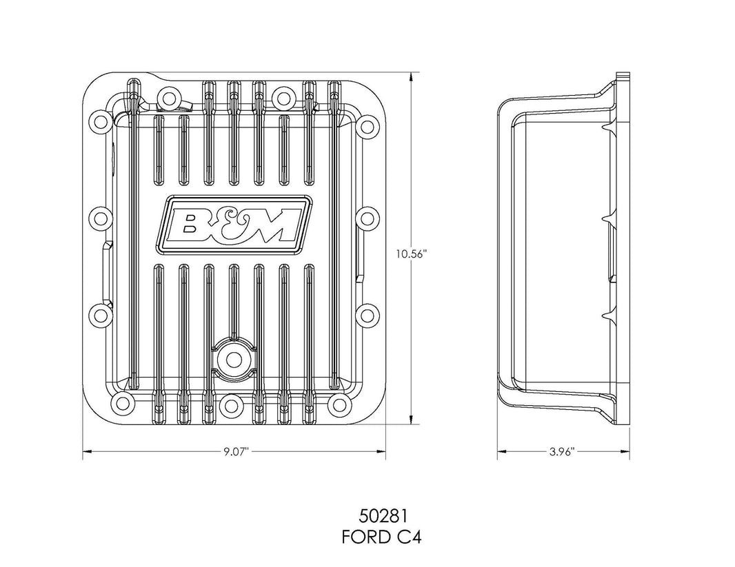 CAST DEEP PAN C4 - B&M Hi-Tek Deep Transmission Pan -  Aluminum