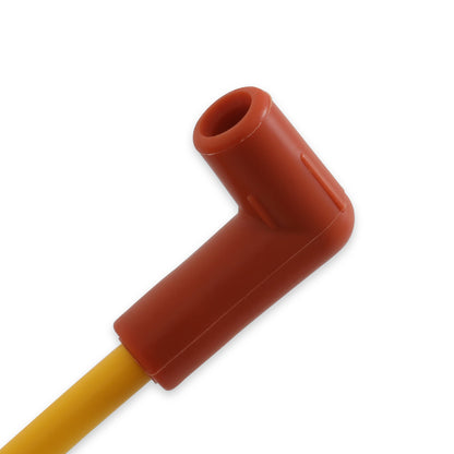 Jeu de câbles d'allumage - 8 mm - Jaunes avec capuchons droits orange