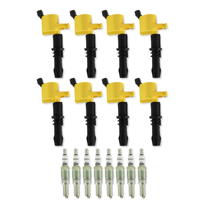 Kit d'allumage ACCEL amélioré - Ford 4.6L/5.4L/6.8L 3 soupapes (2004-2008), jaune, lot de 8