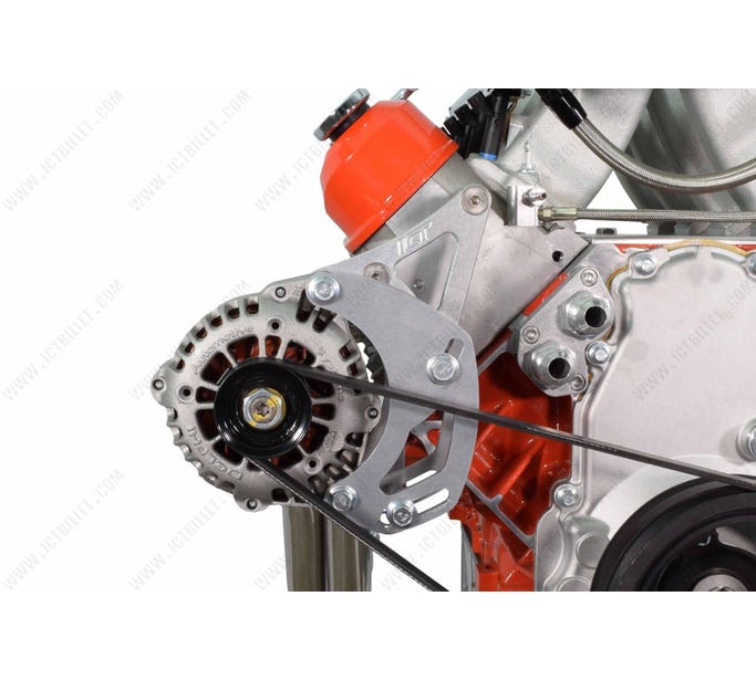 ICT Billet Alternator Bracket - Corvette Spacing - Remote Water Pump - 551136-1