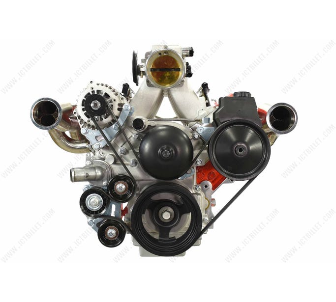 ICT Billet LS Truck Turbo Alternator/Power Steering Bracket Kit - LS1/LS3 Water Pump - 551565LS0WP-3