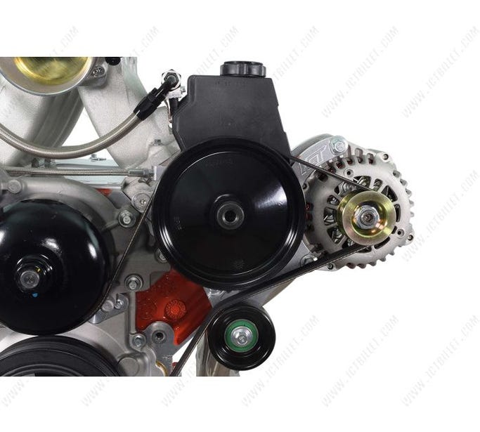 ICT Billet High Mount Alternator and Power Steering Kit - 98-02 Camaro and 04-06 Gto