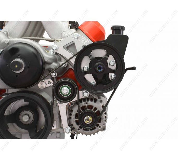 ICT Billet Power Steering Pump and Alternator Bracket Kit - Truck/5TH GEN Camaro Spacing - 551778LS0-3
