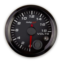 2-1/16 VOLTAGE GAUGE, 0-18V, CAN, BLACK - Holley EFI Voltage Gauge