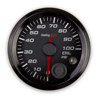 2-1/16 OIL PRESSURE GAUGE, 0-100PSI, CAN - Holley EFI Oil Pressure Gauge