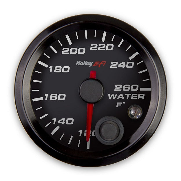 Holley EFI Coolant Temp Gauge - coolant temperature - Standard 2-1/16" size - 120°-260° - Black