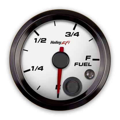 Holley EFI Fuel Level Gauge - Standard 2-1/16" size - Programmable - White Face - Black Bezel