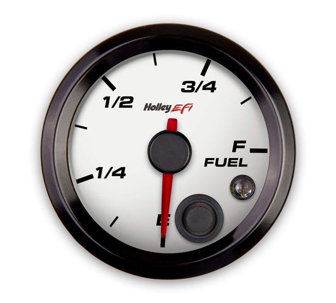 Holley EFI - 2-1/16" Fuel Level Gauge - Programmable - White