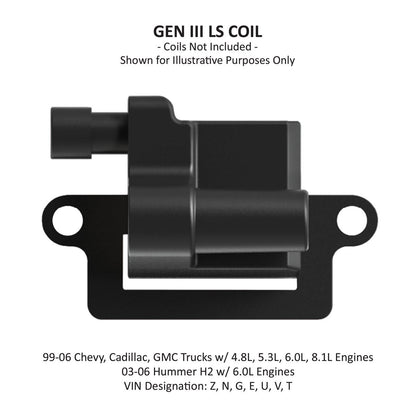 3RD GEN LS REMOTE COIL RELOCATION BRACKE - Holley EFI Ignition Coil Remote Relocation Bracket, Black Finish, Pair
