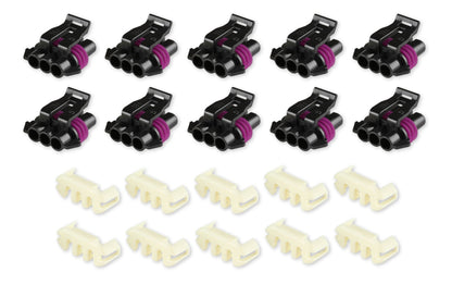 Holley EFI LS 58x Crank Sensor and LS Cam Sensor Connector - METRIPACK, 3 CAVITY, FEMALE, BLACK