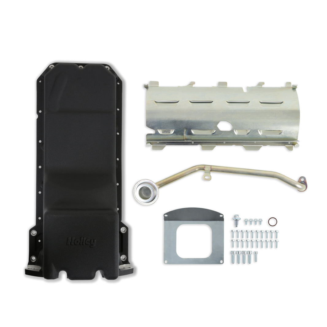 Holley Gen III Hemi Swap Oil Pan - Black - Photo - Primary Back