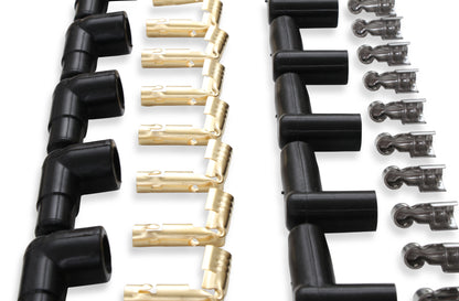 Jeu de câbles d'allumage - 8 mm - Jaunes avec capuchons droits orange