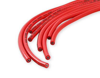 Jeu de câbles d'allumage - 8 mm - Universel - Câble rouge avec capuchons droits rouges