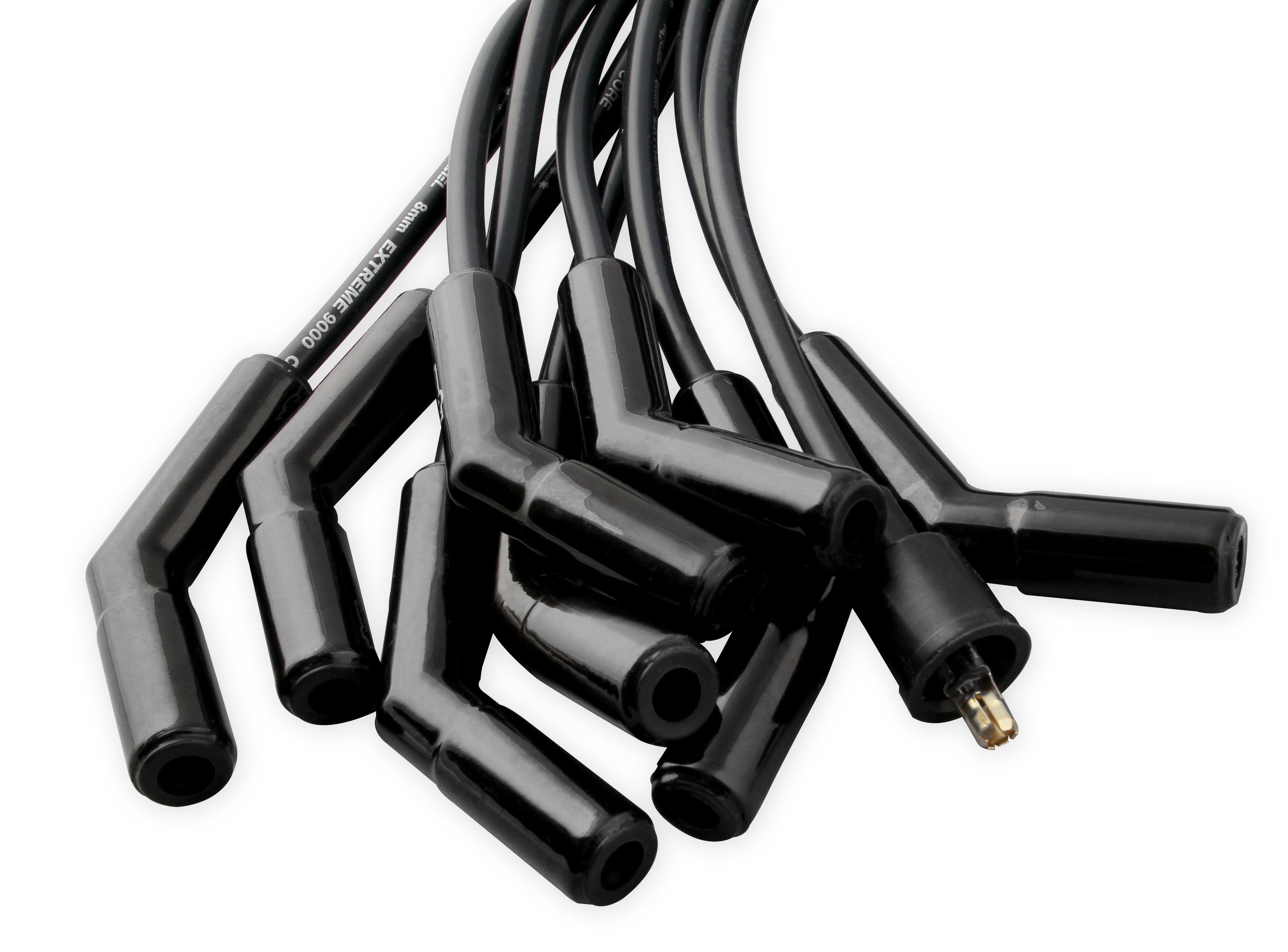 Spark Plug Wire Set - Universal - 135 Deg Black Ceramic Boots - Photo - out of package Left