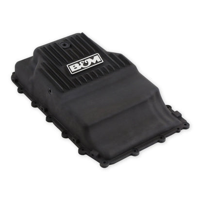 B&M Hi-Tek Heavy-Duty Deep Transmission Pan -  Ford 10R80 - Aluminum - Black - Photo - Close Up Top