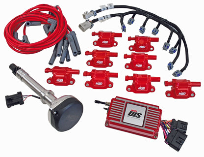 DIS Kit, Chevy Small/Big Block, Red - MSD DIS Direct Ignition System Kit - Red