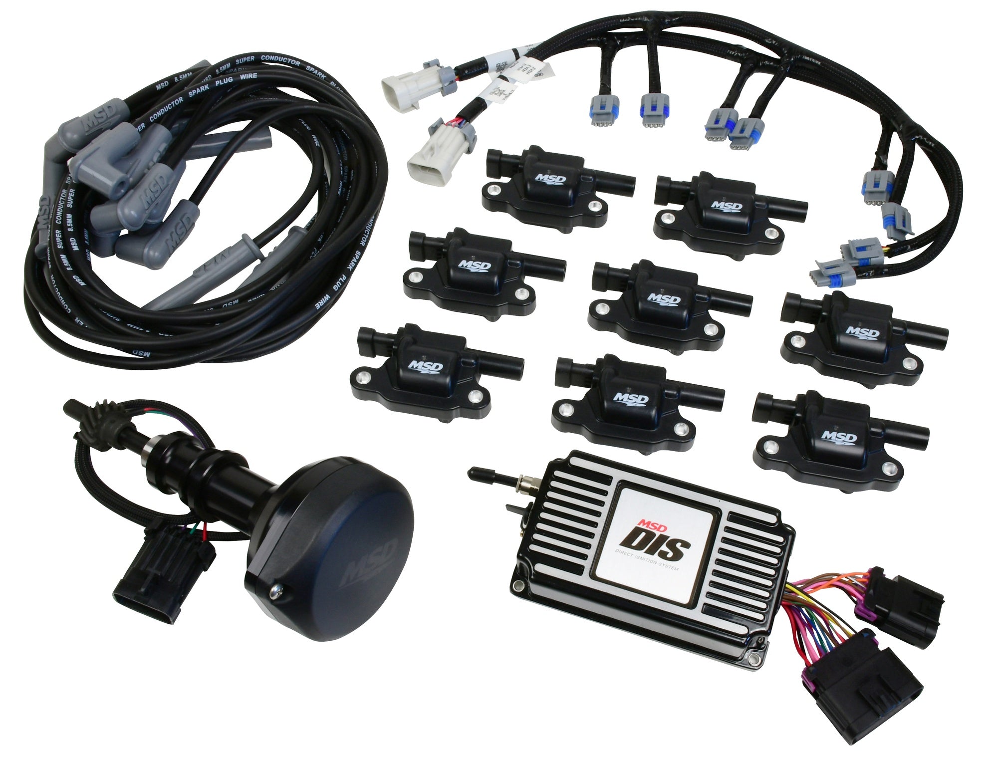 MSD DIS Direct Ignition System Kit - Black - Photo - Primary Front