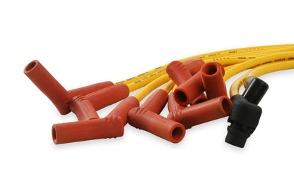 Jeu de câbles d'allumage - 8 mm - Sur mesure avec âme en graphite - Capuchons de style HEI d'origine - Jaune