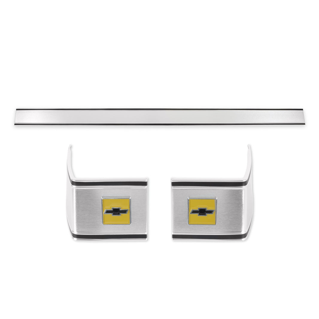 1973-1980 C10 CAB RR MLDG 3PCS/SET W/HAR - Brothers Trucks Cab Moldings - Rear - 3-Piece Set