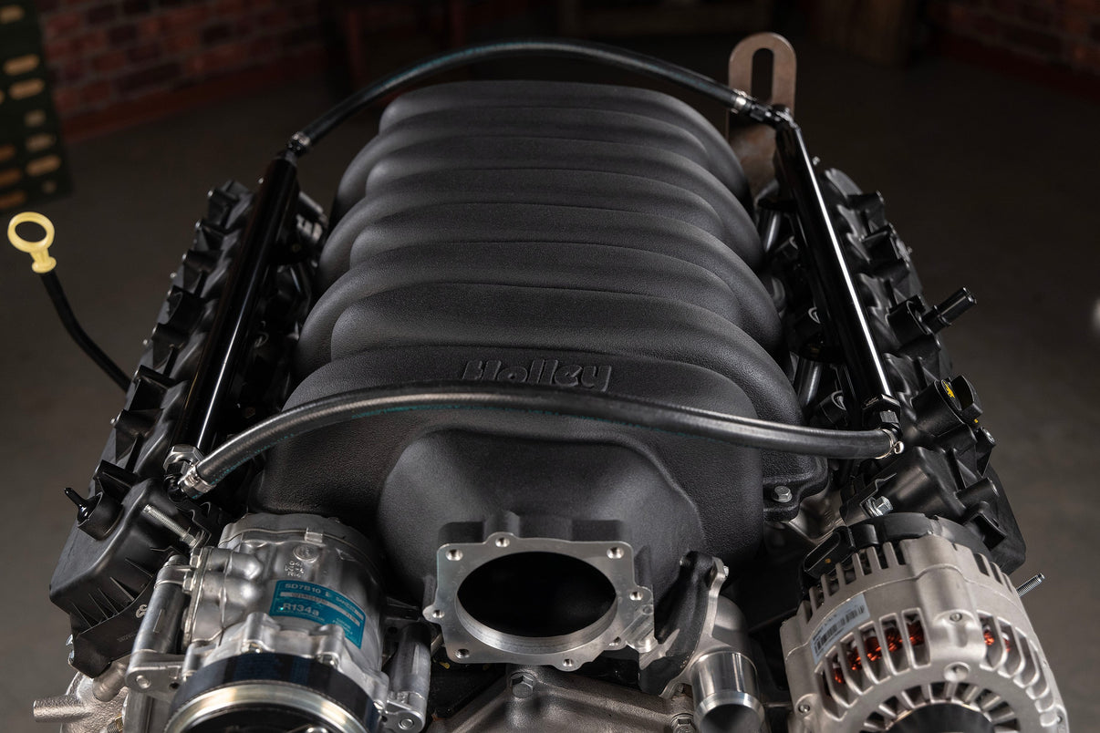 Holley Low-Profile Intake Manifold - Godzilla - Black Powdercoat - Photo - out of package Angle
