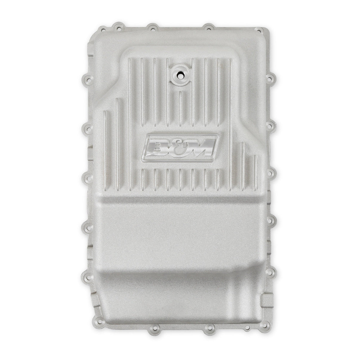 B&M Hi-Tek Heavy-Duty Deep Transmission Pan -  Ford 10R80 - Aluminum - Natural - Photo - out of package Back