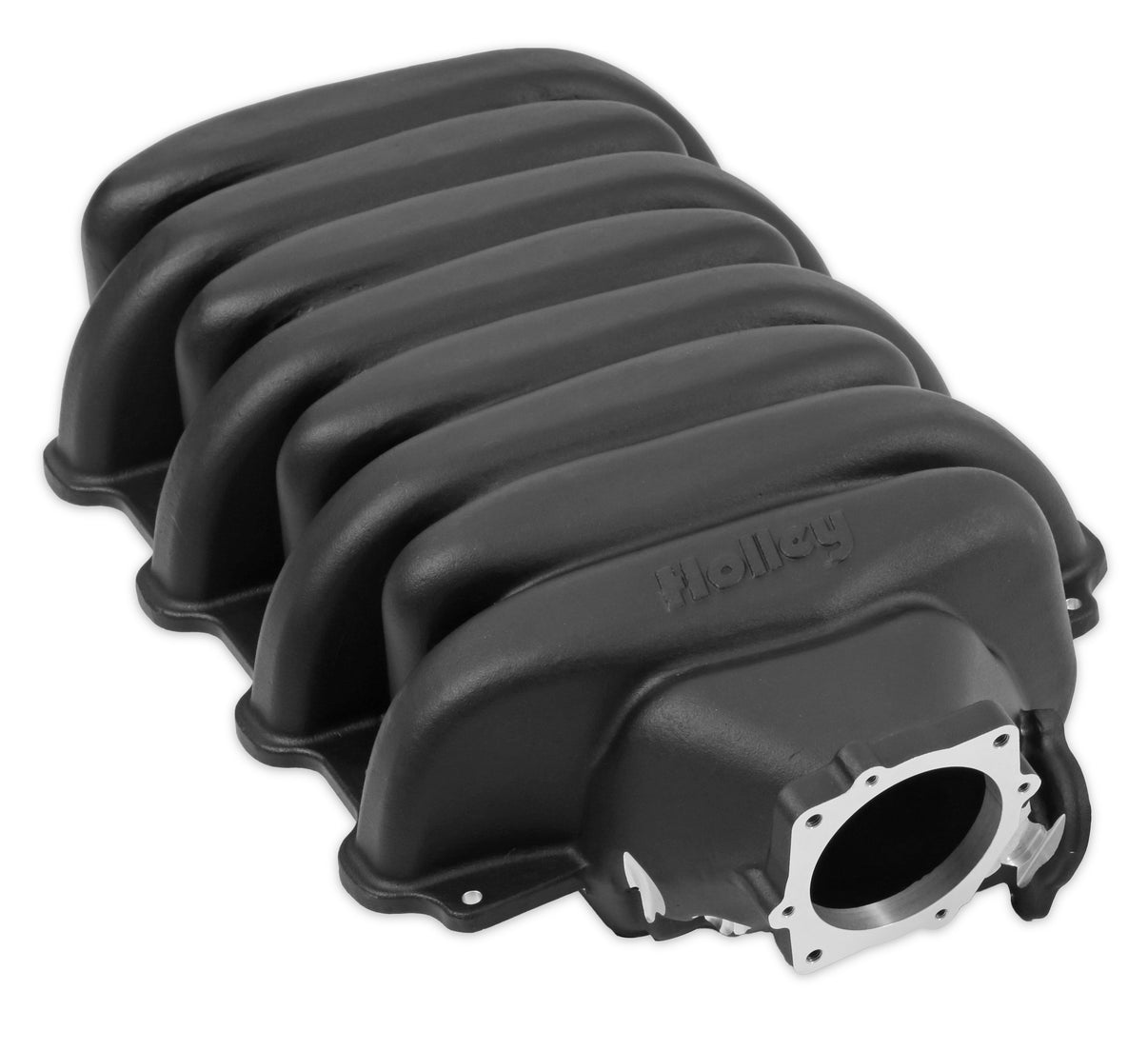 Holley Low-Profile Intake Manifold - Godzilla - Black Powdercoat - Photo - Primary Side