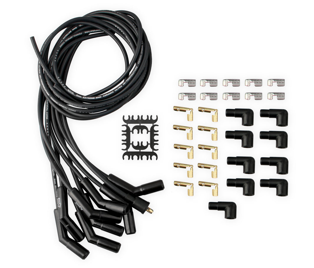 Spark Plug Wire Set - Universal - 135 Deg Black Ceramic Boots - Photo - Primary Front