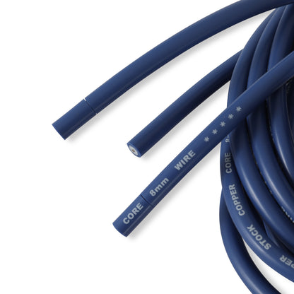 Jeu de câbles d'allumage - Super Stock - Âme spiralée en cuivre - 8 mm - Bleu