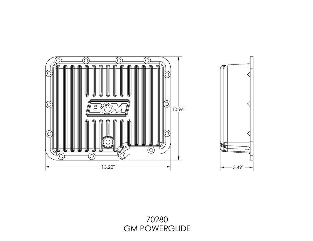 CAST DEEP PAN POWERGLIDE - B&M Hi-Tek Deep Transmission Pan -  Aluminum